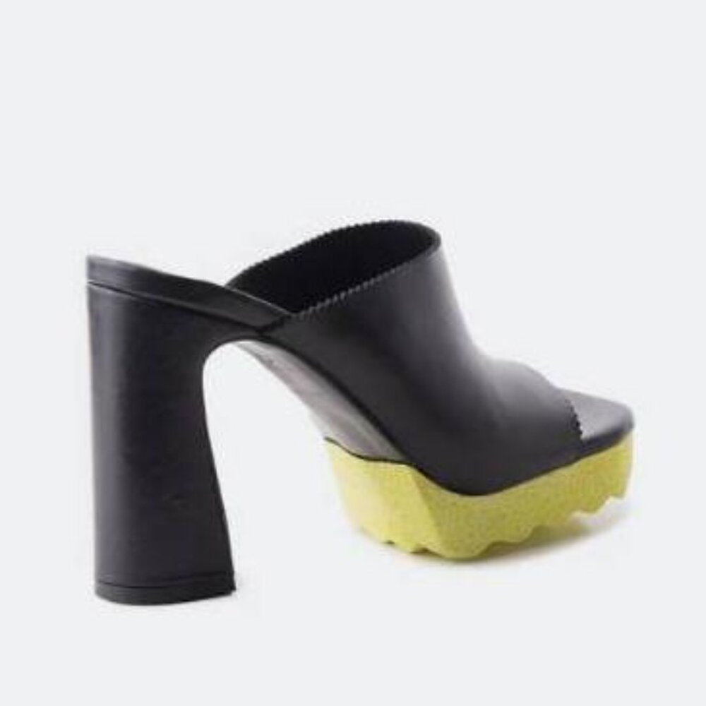 L'Intervalle Libra Black Yellow Leather Size 36